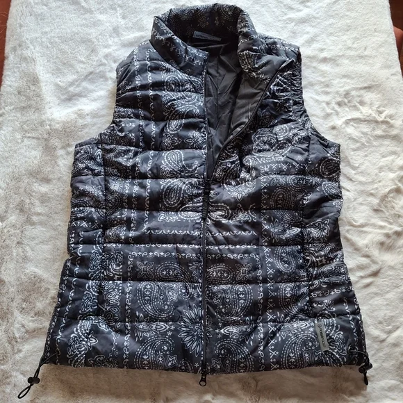 Paisley Bandana Packable Foray Golf Womens Puffer Vest Turtle Neck Zip up Small - Picture 3 of 10